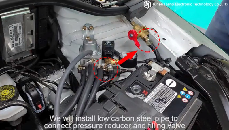 Latest company Cases about 3-4 instale a baixa tubulação de aço carbono para conectar o redutor de pressão e a válvula de enchimento