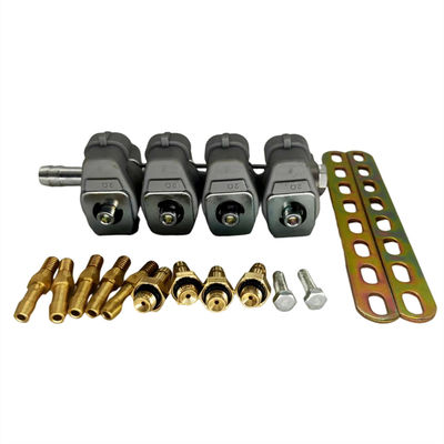 comprar Kit de trilhos para injetores de GNC de injecção sequencial com resistência de 2 Ohm e material de alumínio para conversão de GPL online manufacture