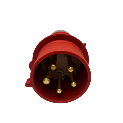 Pin impermeável 7KW de LLANO 380V-415V CEE Charging Plug 5 com conector vermelho