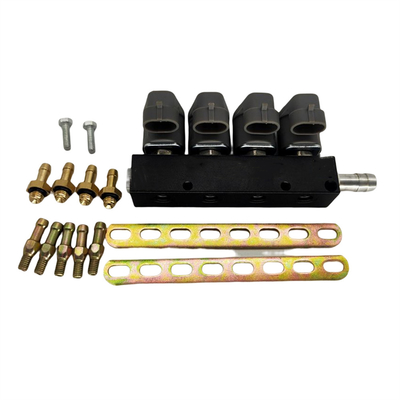 3 Ohm Injector Harness Rail para Veículos de GNC ou GPL de 4 cilindros pretos