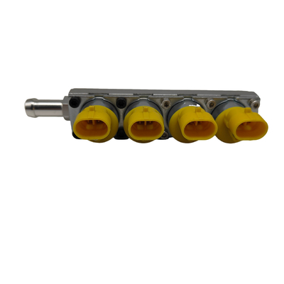 Profissional de injetor de trilho de prata amarelo testado para carros de GNC ou GPL de 4 cilindros