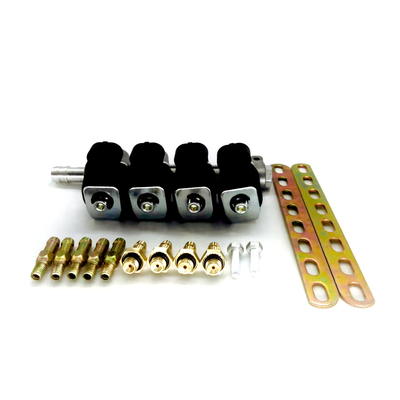 Trilho do injetor de LN-LIG1 LPG CNG para o cilindro 4 injetores do trilho do GPL GNV de um preto de 2 ohms ou de 3 ohms