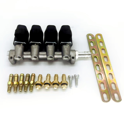 Trilho do injetor de LN-LIG1 LPG CNG para o cilindro 4 injetores do trilho do GPL GNV de um preto de 2 ohms ou de 3 ohms